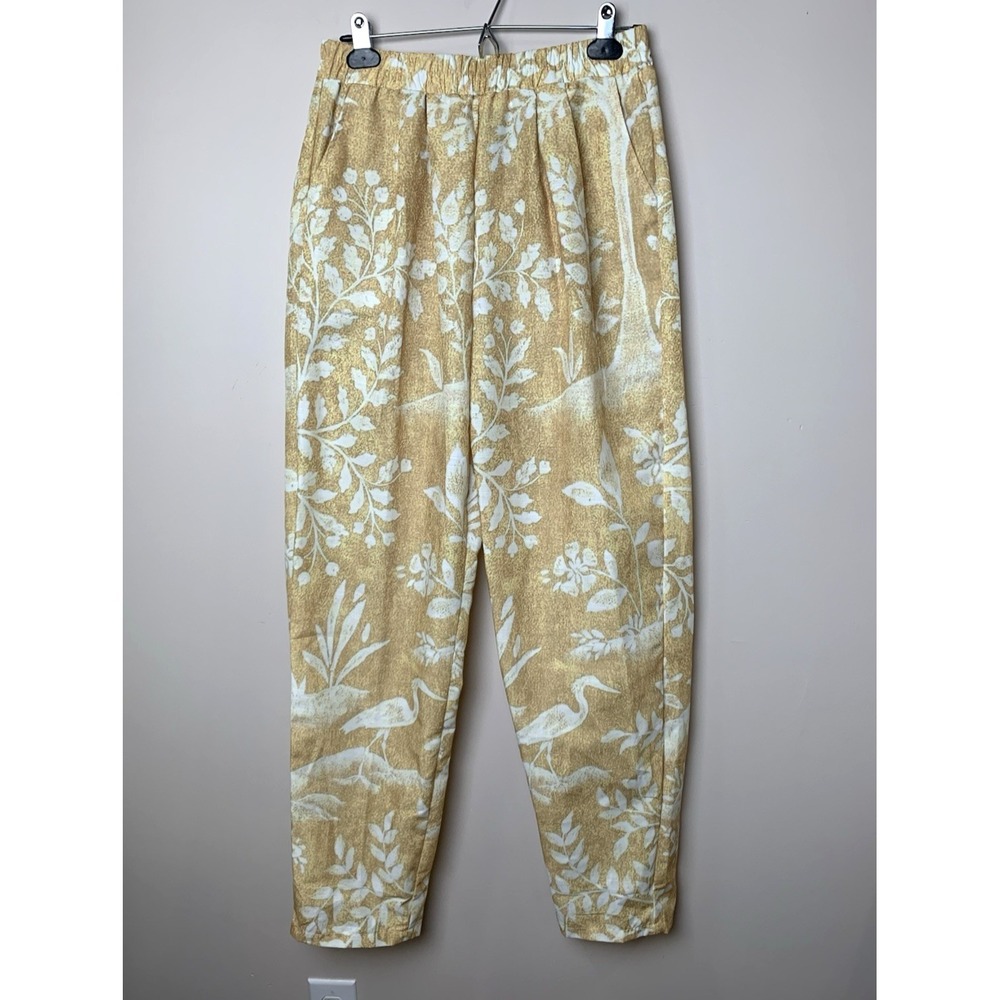 NEW Shall We Pants Womens‎ Medium Nature Print Pull On Lightweight Breezy